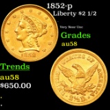 1852-p Gold Liberty Quarter Eagle $2 1/2 Grades Choice AU/BU Slider