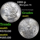 1881-p Morgan Dollar $1 Grades GEM Unc