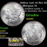 1888-p vam 18 Hot 50 Morgan Dollar $1 Grades Select Unc