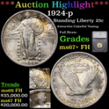 ***Auction Highlight*** 1924-p Standing Liberty Quarter 25c Graded ms67+ FH By SEGS (fc)