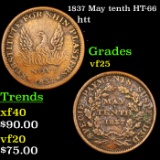 1837 May tenth HT-66 Hard Times Token 1c Grades vf+