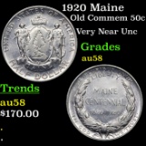 1920 Maine Old Commem Half Dollar 50c Grades Choice AU/BU Slider