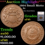 ***Auction Highlight*** 1864 Small Motto Two Cent Piece 2c Graded xf45 By SEGS (fc)