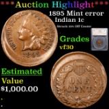 ***Auction Highlight*** 1895 Mint error Indian Cent 1c Graded vf30 By SEGS (fc)