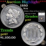 Proof ***Auction Highlight*** 1880 Three Cent Copper Nickel 3cn Graded pr67 By SEGS (fc)
