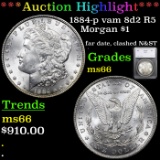 ***Auction Highlight*** 1884-p vam 8d2 R5 Morgan Dollar $1 Graded ms66 By SEGS (fc)