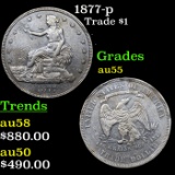 1877-p Trade Dollar $1 Grades Choice AU