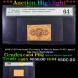 ***Auction Highlight*** 1870's US Fractional Currency 5¢ Fourth Issue Fr-1231spnmf Specimen Washing