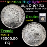 ***Auction Highlight*** 1814 O-107 R2 Capped Bust Half Dollar 50c Graded ms64 By SEGS (fc)