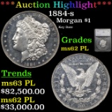 ***Auction Highlight*** 1884-s Morgan Dollar $1 Graded ms62 PL By SEGS (fc)