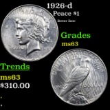 1926-d Peace Dollar $1 Grades Select Unc