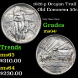 1926-p Oregon Trail Old Commem Half Dollar 50c Grades Choice+ Unc