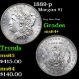 1889-p Morgan Dollar $1 Grades Choice+ Unc