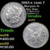 1883-s vam 7 Morgan Dollar $1 Grades Choice AU