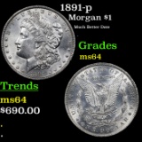 1891-p Morgan Dollar $1 Grades Choice Unc