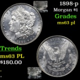 1898-p Morgan Dollar $1 Grades Select Unc PL