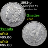 1892-p Morgan Dollar $1 Grades xf.