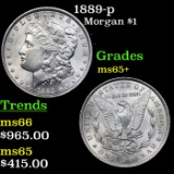 1889-p Morgan Dollar $1 Grades GEM+ Unc