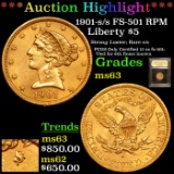 ***Auction Highlight*** 1901-s /s FS-501 RPM Gold Liberty Half Eagle 5 Graded Select Unc By USCG (fc
