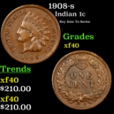 1908-s Indian Cent 1c Grades xf