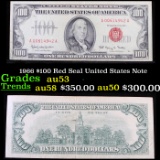 1966 $100 Red Seal United States Note Grades Select AU