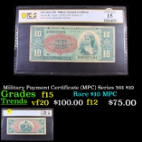 Military Payment Certificate (MPC) Series 591 $10 Grades f+