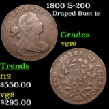 1800 S-200 Draped Bust Large Cent 1c Grades vg+