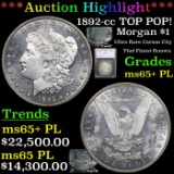 ***Auction Highlight*** 1892-cc TOP POP! Morgan Dollar $1 Graded ms65+ PL By SEGS (fc)