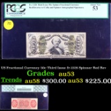 PCGS US Fractional Currency 50c Third Issue fr-1328 Spinner Red Rev Graded au53 By PCGS