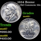 1934 Boone Old Commem Half Dollar 50c Grades GEM++ Unc