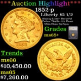 ***Auction Highlight*** 1852-p Gold Liberty Quarter Eagle $2 1/2 Graded ms65+ By SEGS (fc)