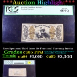 ***Auction Highlight*** Rare Specimen Third Issue 50c Fractional Currency Justice Graded cu65 PPQ By