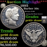 Proof ***Auction Highlight*** 1895 Barber Half Dollars 50c Graded pr65+ dcam By SEGS (fc)