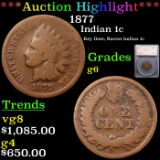 ***Auction Highlight*** 1877 Indian Cent 1c Graded g6 By SEGS (fc)