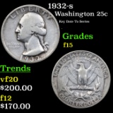 1932-s Washington Quarter 25c Grades f+