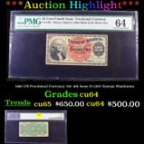 ***Auction Highlight*** 1863 US Fractional Currency 25c 4th Issue fr-1307 George Washinton Graded