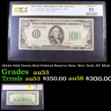 PCGS 1934A $100 Green Seal Federal Reserve Note, New York, NY Mule Graded au53 BY PCGS