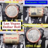 ***Auction Highlight*** Full Morgan/Peace Casino Las Vegas Horseshoe silver $1 roll $20, 1886 & 1896