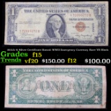 1935A $1 Silver Certificate Hawaii WWII Emergency Currency Rare YB Block Grades f+