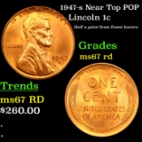 1947-s Near Top POP Lincoln Cent 1c Grades GEM++ Unc RD