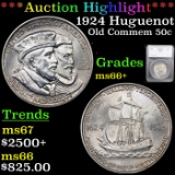 ***Auction Highlight*** 1924 Huguenot Old Commem Half Dollar 50c Graded ms66+ By SEGS (fc)