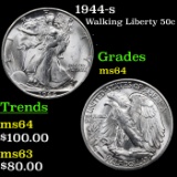 1944-s Walking Liberty Half Dollar 50c Grades Choice Unc