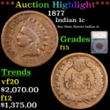 ***Auction Highlight*** 1877 Indian Cent 1c Graded f15 By SEGS (fc)