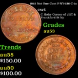 1863 Not One Cent F-NY-630-C-1a Civil War Token 1c Grades Select AU