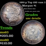 1891-p Top 100 vam 2 Morgan Dollar $1 Grades Unc Details