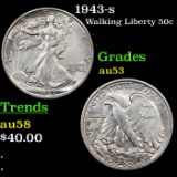 1943-s Walking Liberty Half Dollar 50c Grades Select AU.