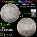 ***Auction Highlight*** 1802 BB-241 B-6 Draped Bust Dollar $1 Graded g6 By SEGS (fc)