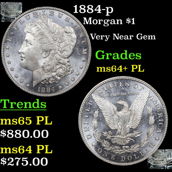 1884-p Morgan Dollar $1 Grades Choice Unc+ PL