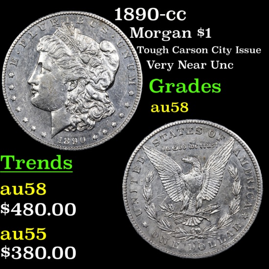 1890-cc Morgan Dollar $1 Grades Choice AU/BU Slider