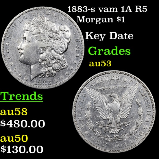 1883-s vam 1A R5 Morgan Dollar $1 Grades Select AU